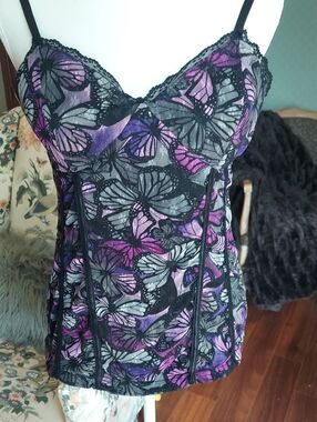 No Boundaries Purple Butterfly Lace Cami